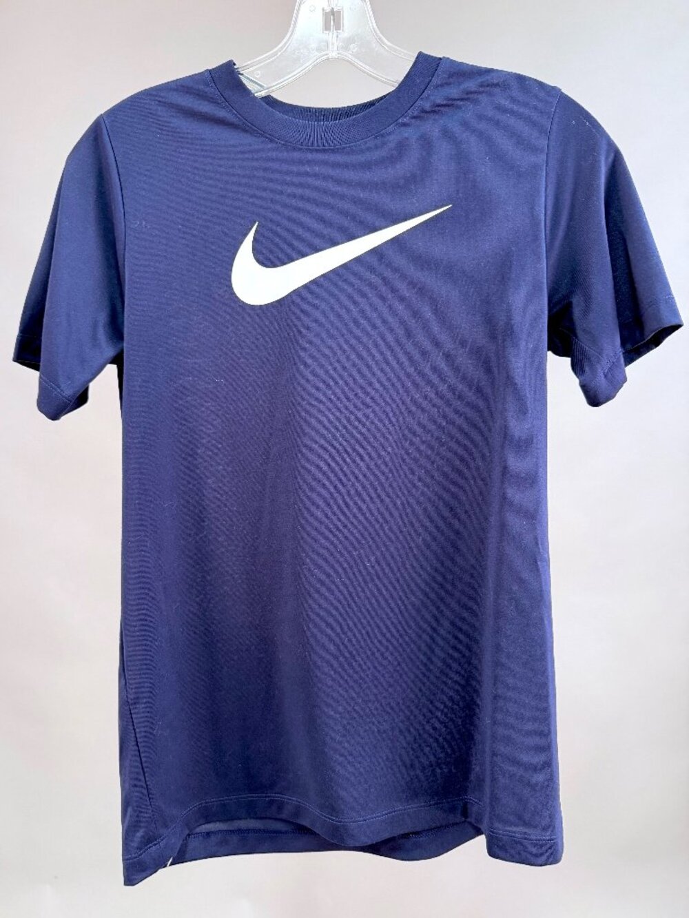 Nike Dri-FIT The Nike Tee Navy Blue Short Sleeve Big Swoosh Graphic Shirt Large